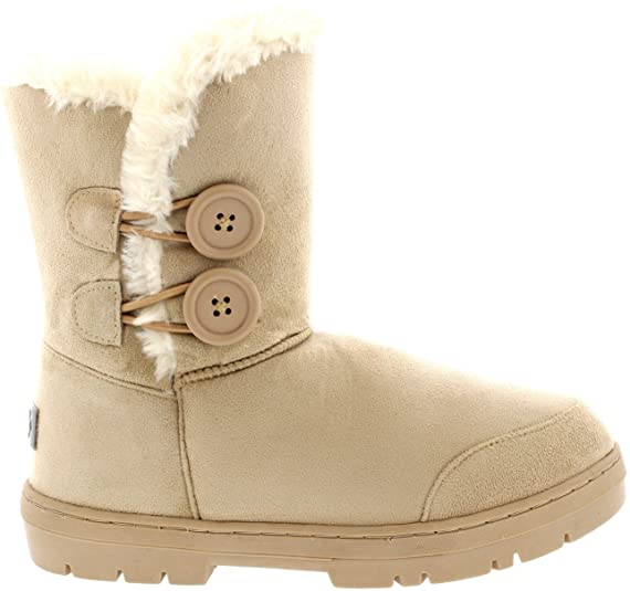 Holly Womens Twin Button Waterproof Winter Snow Boots