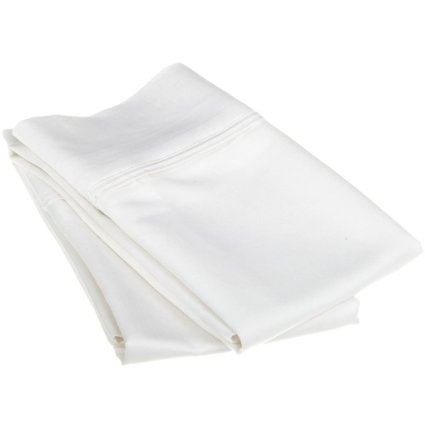 1200 Thread Count 100 Egyptian Cotton Soft and breathable 2-Piece King Pillowcase Set Solid White