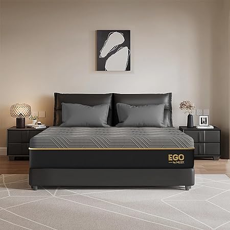 EGOHOME Hybrid Queen Mattress 12 Inch, Mattress with Cooling Cover, Comfort Foam & Pocket Spring Bed in a Box, Targeted Support Pressure Relief, CertiPUR-US Certified, Made in USA, 60”x80”x12” Black