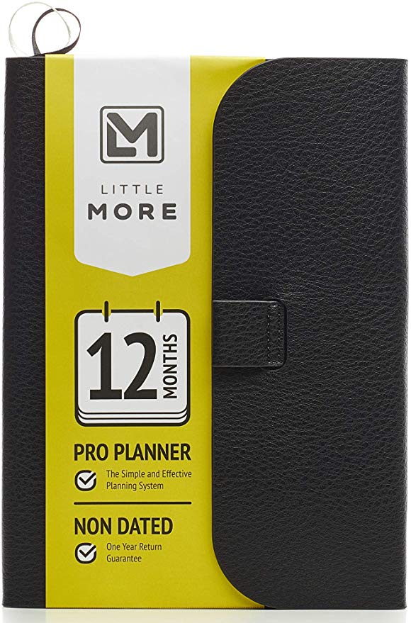 Little More Weekly Pro Planner for Work-Life Balance - NO Date Personal Organizer (5 x 8) - Set & Achieve Daily, Weekly, Monthly and Yearly Goals - Diary Notebook for Men and Woman - True 1 Year