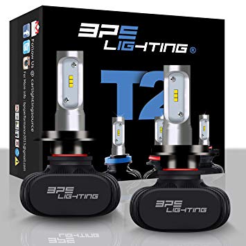 BPS Lighting T2 LED Headlight Bulbs Conversion Kit - H7 50W 8000 Lumen 6000K 6500K - Cool White - Super Bright - Car and Truck - High or Low Beam - All-in One - Plug and Play