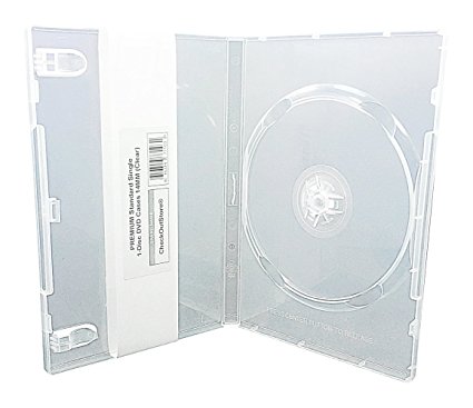 (10) CheckOutStore PREMIUM Standard Single 1-Disc DVD Cases 14mm (Clear)