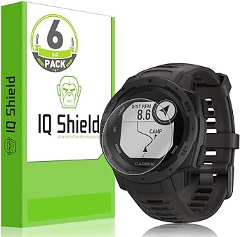 IQ Shield Screen Protector Compatible with Garmin Instinct (6-Pack) LiquidSkin Anti-Bubble Clear Film