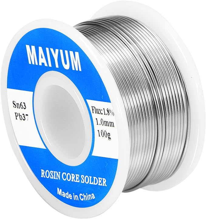 MAIYUM 63-37 Tin Lead Rosin core solder wire for electrical soldering (1.0mm 100g)