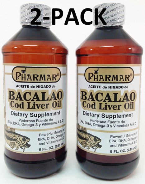 Aceite De Higado De Bacalao 8 Oz. Cod Liver Oil 2-PACK