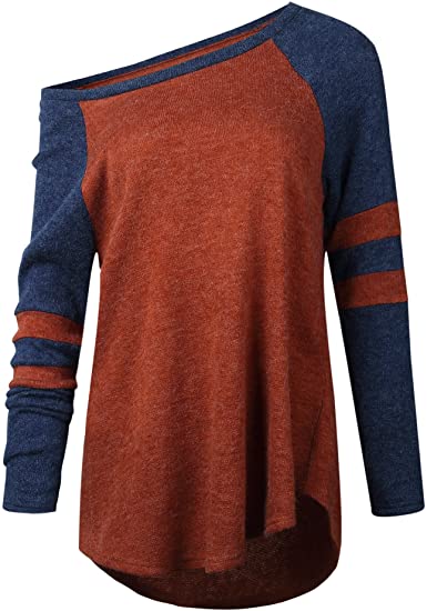 iChunhua Women's Cold Shoulder Sweater Loose Fitting Sexy Knit Pullover Sweater Tops