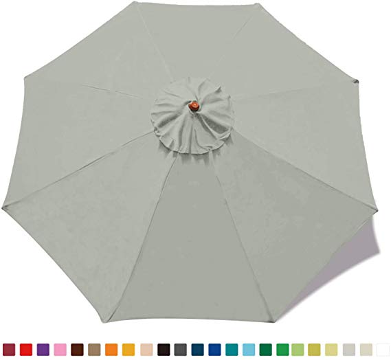 MASTERCANOPY Replacement Market Umbrella Canopy for 9ft 8 Ribs (Canopy Only) (Grey)