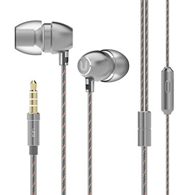 UiiSii HM7 Cell Phone Stereo Headsets Headphones In-Ear Earphones with Microphone and Super Bass, and Remote Control for iphone 6S/6 Plus/SE/5s and Samsung S6/S7 Edge Android Devices (Gray)
