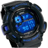 Fanmis S-Shock Multi Function Digital LED Quartz Watch Water Resistant Electronic Sport Watches Blue