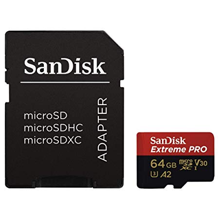 SanDisk Extreme Pro MicroSDXC UHS-I U3 A2 V30 64GB   Adapter