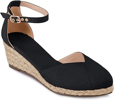 Juliet Holy Womens Espadrilles Sandals Closed Toe Platform Ankle Strap Casual Summer Wedges