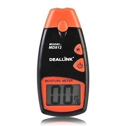 Moisture Meter / Deallink Handheld Digital Wood Moisture Detector with Clear LCD Display / Accuracy to 1%, Low Power Indicating / For Wood, Logs / Black