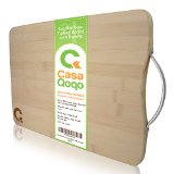 Eco Bamboo Cutting Board with Handle - Made From 100 Premium Antimicrobial Organic Bamboo that is Free of BPA Toxic Dyes Chemical Resins Stains and Formaldehyde