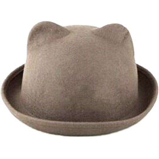 eYourlife2012 Women's Candy Color Wool Rool Up Bowler Derby Cap Cat Ear Hat