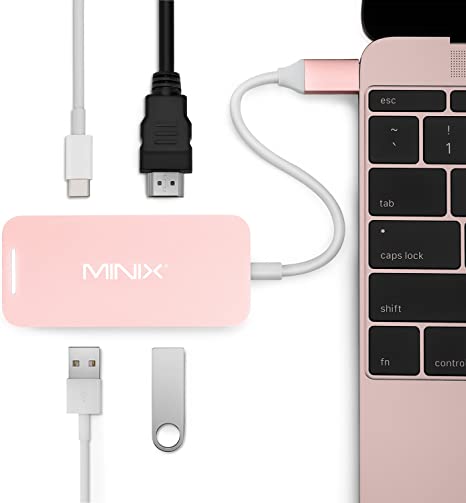 MINIX NEO C Mini, USB-C Multiport Adapter with HDMI - Rose Gold (Compatible with Apple MacBook and MacBook Pro).Sold Directly by MINIX® Technology Limited.