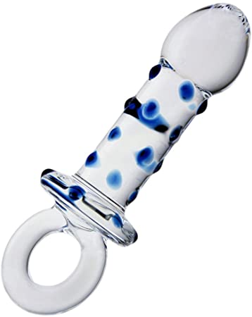 Wowlife SM Fetish Glass Penis Crystal Ball Anal Plug G-spot Stimulator Butt Pleasure Wand Mushroom Adult Sex Toy for Beginner (A)