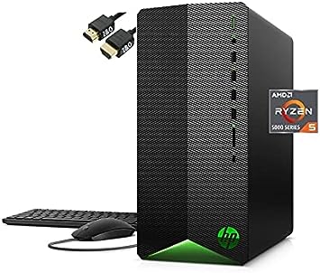 HP Pavilion Gaming Desktop, AMD Radeon RX 5500, AMD Ryzen 5 5600G Processor, 16 GB RAM, 1TB SSD, Windows 11 Home, 9 USB Ports, Keyboard and Mouse Combo, Pre-Built PC Tower