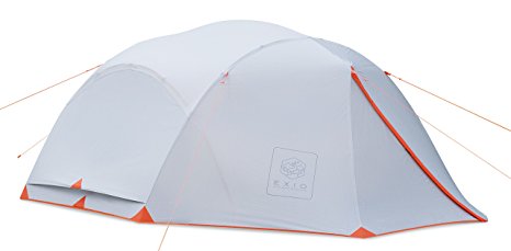 EXIO 4 Person 3.5 Season Backpacking Tent, 20D Breathable Ripstop Nylon tent and Rainfly with PU2000 Silicon Coating, Aluminum Poles, Footprint included
