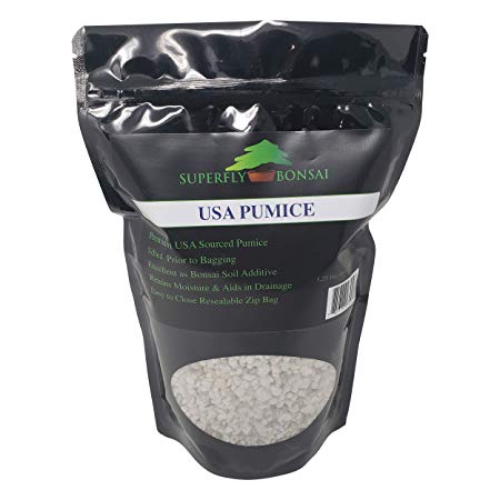 Bonsai Pumice - Professional Sifted and Ready to Use American Bonsai Pumice - Can Also Be Used As an Additive for Bonsai Soil in Easy Zip Bag … (1.25 Dry Quart)
