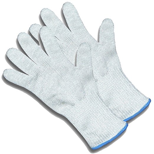 ChefsGrade Cut Resistant Safety Gloves - Protection From Knives, Mandoline and Graters - Soft Flexible with Stainless Steel Wire - Two Gloves