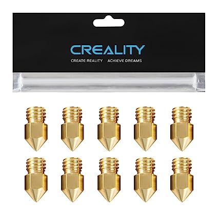 Creality Official Ender 3 0.4mm Nozzles 10 PCS, Brass 3D Printer Nozzles for Ender 3 V2/Ender 3 Pro/Ender 3 Max/Ender 5 Series and Sermoon D1