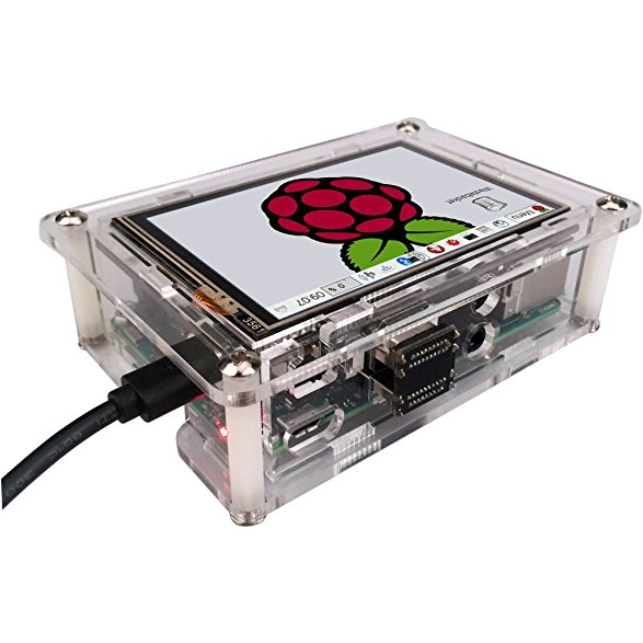 KOOKYE 3.5'' HDMI Touch Screen Transparent Acrylic Raspberry Pi Case   Cooling Heated Sinks   Screwdriver for Raspberry Pi 2 3 B Board (3.5''HDMI Case   Heat Sinks)