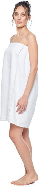 Arus Women's GOTS Certified Organic 100% Turkish Terry Cotton Adjustable Closure Bath Wrap