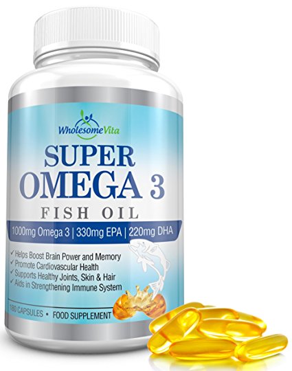 " LAUNCH PRICE " SUPER Omega 3 Fish Oil 1000mg, HIGH 330mg EPA   220mg DHA , Promoting Healthy Joints, Skin and Heart, Made in UK