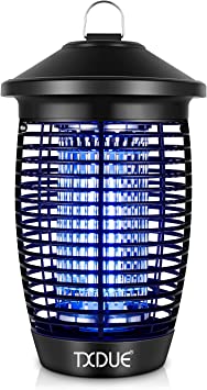 TXDUE Bug Zapper for Outdoor and Indoor, 20W 4000V Insect Killer, Waterproof Electronic Mosquito Zapper for Home, Garden, Patio Black