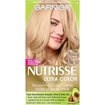 Garnier Nutrisse Ultra Color Nourishing Hair Color Creme, LB1 Ultra Light Cool Blonde (Packaging May Vary)