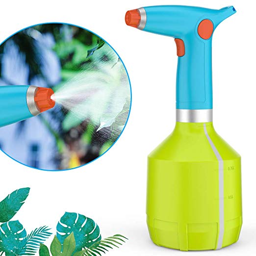 MUDEELA Automatic Electric Garden Sprayer, Weed Sprayer Bottle with Adjustable Nozzle, USB Rechargeable, 1000 ml / 33.8 oz, for Plant Watering, Weeding, Fertilizing, Household Cleaning, Washing Car