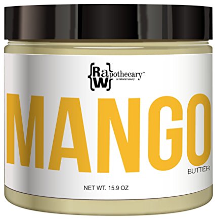 Mango Butter- 100% All Natural by Raw Apothecary- Top-Grade, Unrefined and Additive Free Butter (15.9oz)