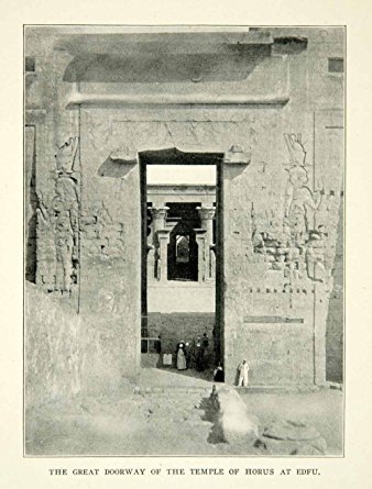 1907 Print Great Doorway Entrance Temple Horus Edfu Egypt Ancient Architecture - Original Halftone Print