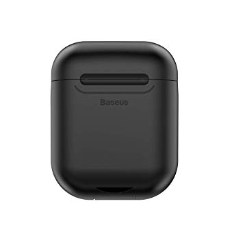 Airpods Wireless Charging Case,Wireless Charging Receiver for Airpod - Airpod Compatible Qi Charging Lightning Adapter Sleeve Silicone Case Cover with Any Qi Wireless Charger (Matte Black)