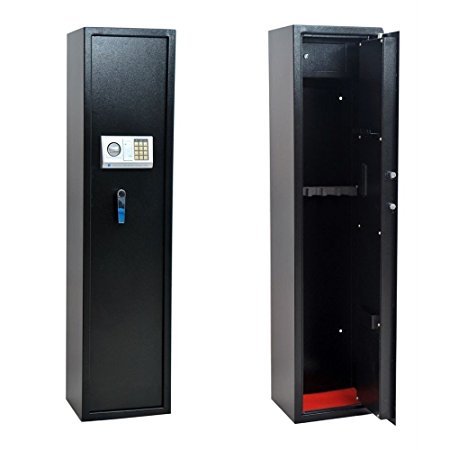 Homegear Large 5 Rifle Electronic Gun Safe for Firearms with Internal Jewelry/Valuables Lockbox