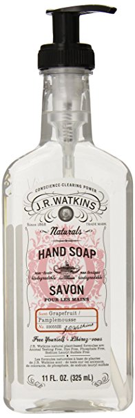 J.R. Watkins Natural Liquid Hand Soap, Grapefruit, 11 Ounce (Pack of 6)