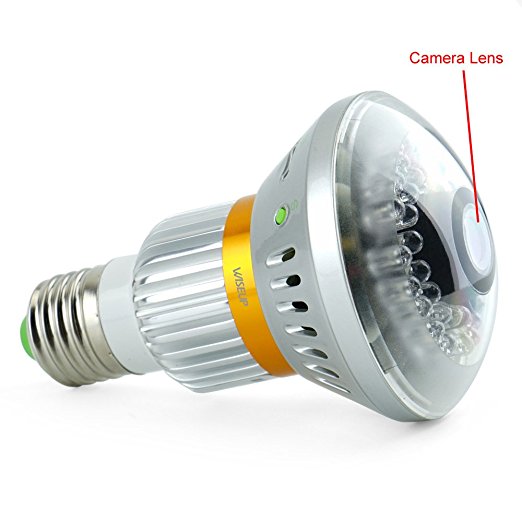 Wiseup™ 8GB Hidden Camera LED Bulb Motion Activated Mini DVR IR Night Vision E27 Lamp Connector