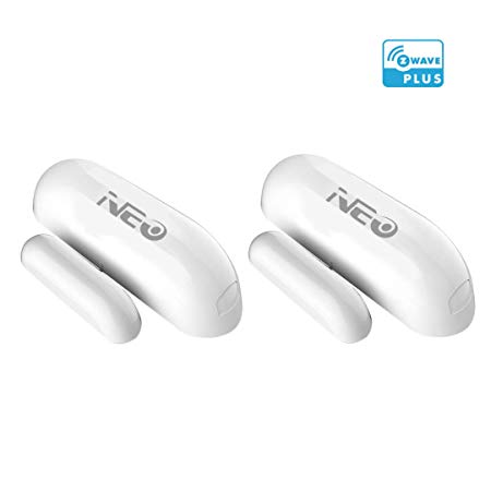 NEO Z-Wave Plus Door/Window Sensor Mini Sized Home Automation Security, Magnetic, Work with Wink, SmartThings and Vera 2PK