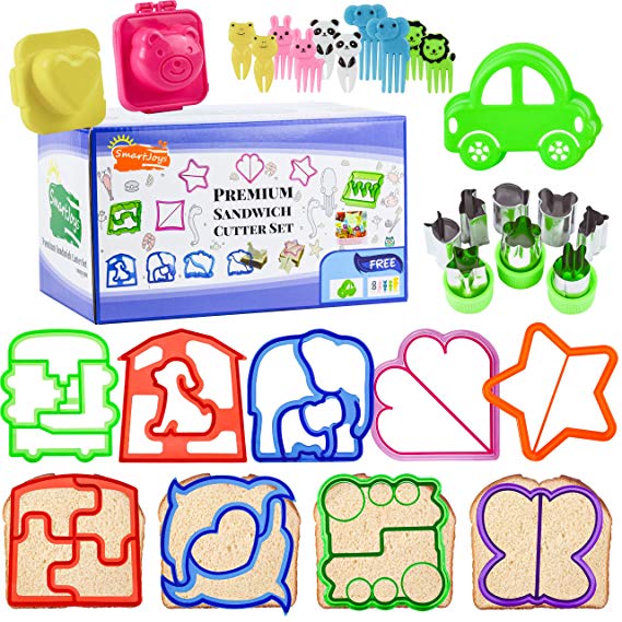 31pc Sandwich Cutters For Kids | 9 Unique Sandwich and 8 Vegetable & Cookie Cutters Turn Sandwiches and Vegetables, Cheese and Cookies Into Beautiful Shapes To Add To Your Bentgo Kids Lunch Box