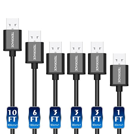 Tiergrade Micro USB Cable [6-Pack] in Assorted Length (1ft, 3ft, 6ft, 10ft) High Speed Data Sync Fast Charging Cable for Android smartphone, Samsung Galaxy, HTC, Huawei, Nokia, LG, Sony, Blackberry and more (Black)