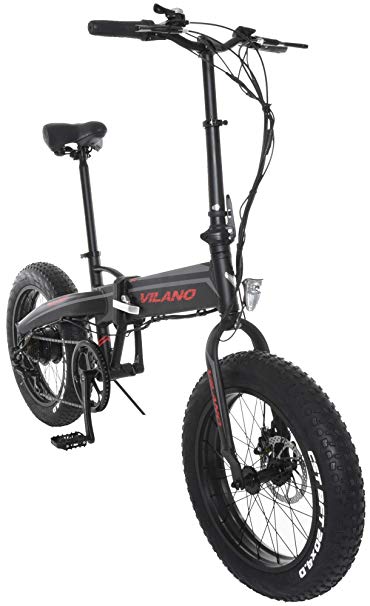 Vilano Neutron Electric Folding Fat Bike, 20-Inch Wheels