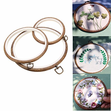 ARTISTORE 3 Pieces Embroidery Hoops Cross Stitch Hoop Embroidery Circle Set For Art Craft Handy Sewing