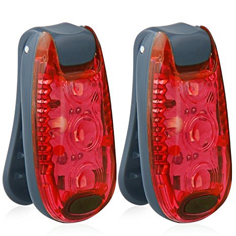 Tagvo LED Safety Light 2 Pack, 3 Modes Running Lights High Visibility, Lightweight Bicycle Tail Light with Free Velcro Straps, Batteries Included [2 Pack] with Free Mini Screwdriver