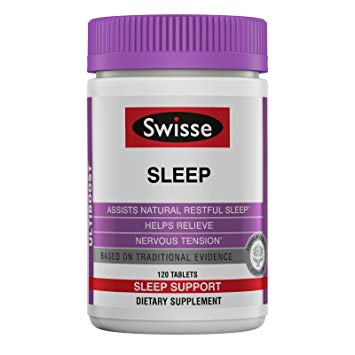 Swisse Ultiboost Sleep Supplement - Herbal Based Sleep Aid - Natural & Restful Sleep - Valerian, Magnesium, & Licorice (120 Tablets)