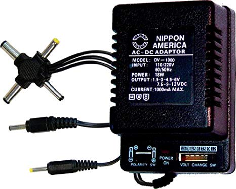 Universal AC Power Adapter Polarity Switchable 1.5V 3V 4.5V 6V 7.5V 9V & 12V 1000ma