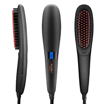 Elehot Nasv Electric Hair Straightening Brush (450℉/230°C Adjustable Temperature, Rapid Heating Technology, Suitable for 100V-240V, Auto Lock, Anti-scald )