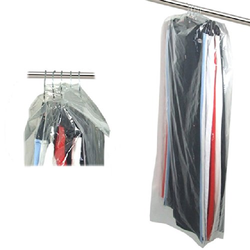 Hangerworld Pack of 20 Clear Polythene Garment Covers - 48 Inches - Ideal Length for Pants, Shirts, Skirts etc. - Perforated for Easy Tear Off