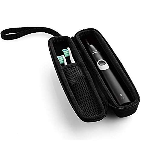 Caseling Hard Toothbrush Travel Case Fits Philips Sonicare ProtectiveClean 4100 / Sonicare 2 Series - Portable Toothbrush Holder | with Easy Grip Carry Strap (Small)