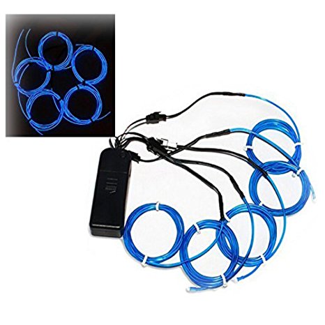 Ourbest El Wire 51M(3ft) Blue Neon Light Glowing waterproof LED Strip for Cars Clothing Dresses Party Xmas Indoor Outdoor Decoration