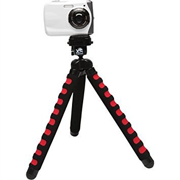XSories Big Bendy Flexible Camera Tripod For GoPro, Digital, And Action Sports Cameras (Black/Red)